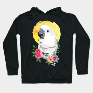 cockatoo and flower watercolor Hoodie